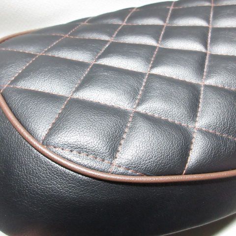 □【DIO ディオ AF34 AF35 SR ZX】張替え済♪ カスタムシート 黒/茶