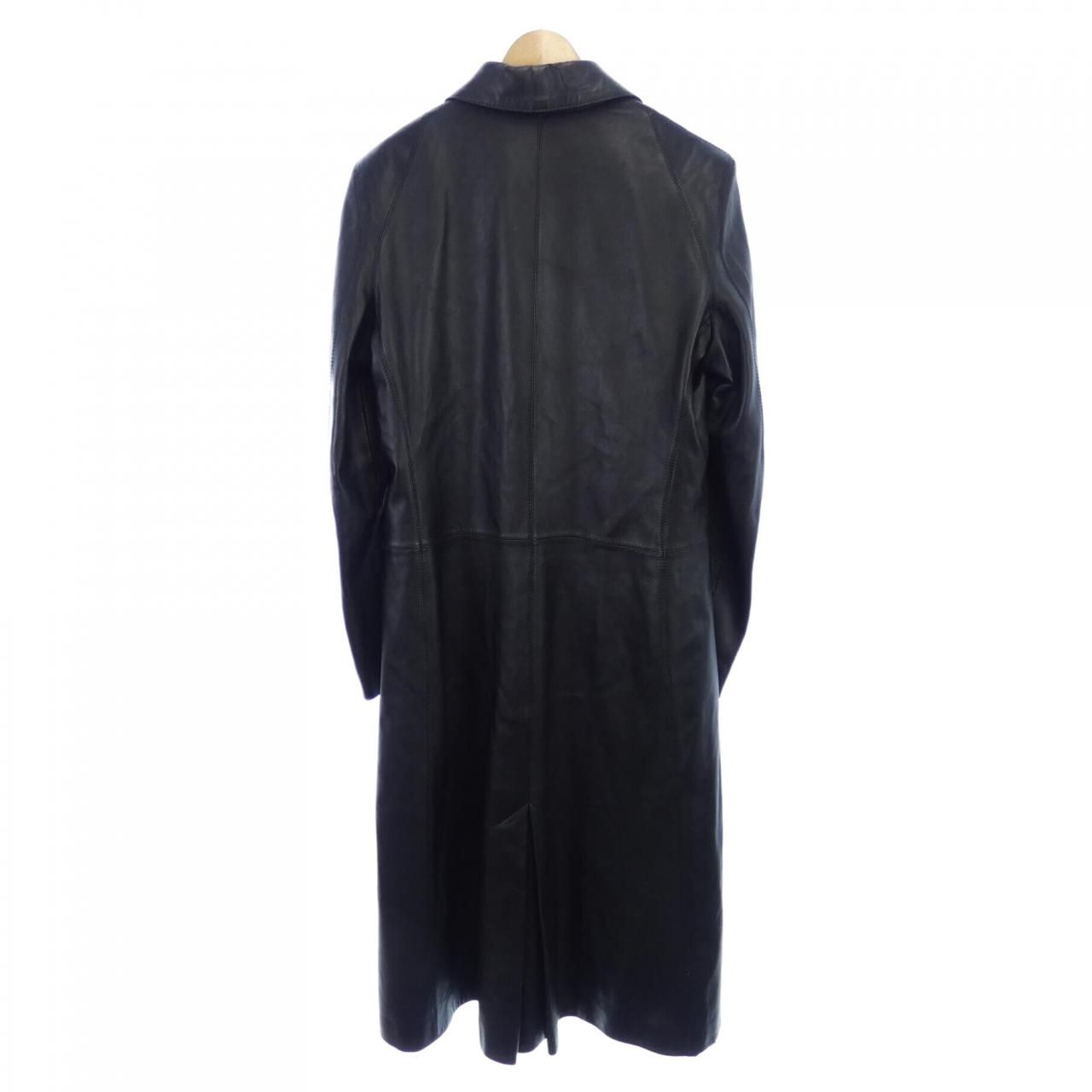 ロエベ コート レザー ラムスキン レディース サイズ38 黒LOEWE 羊革