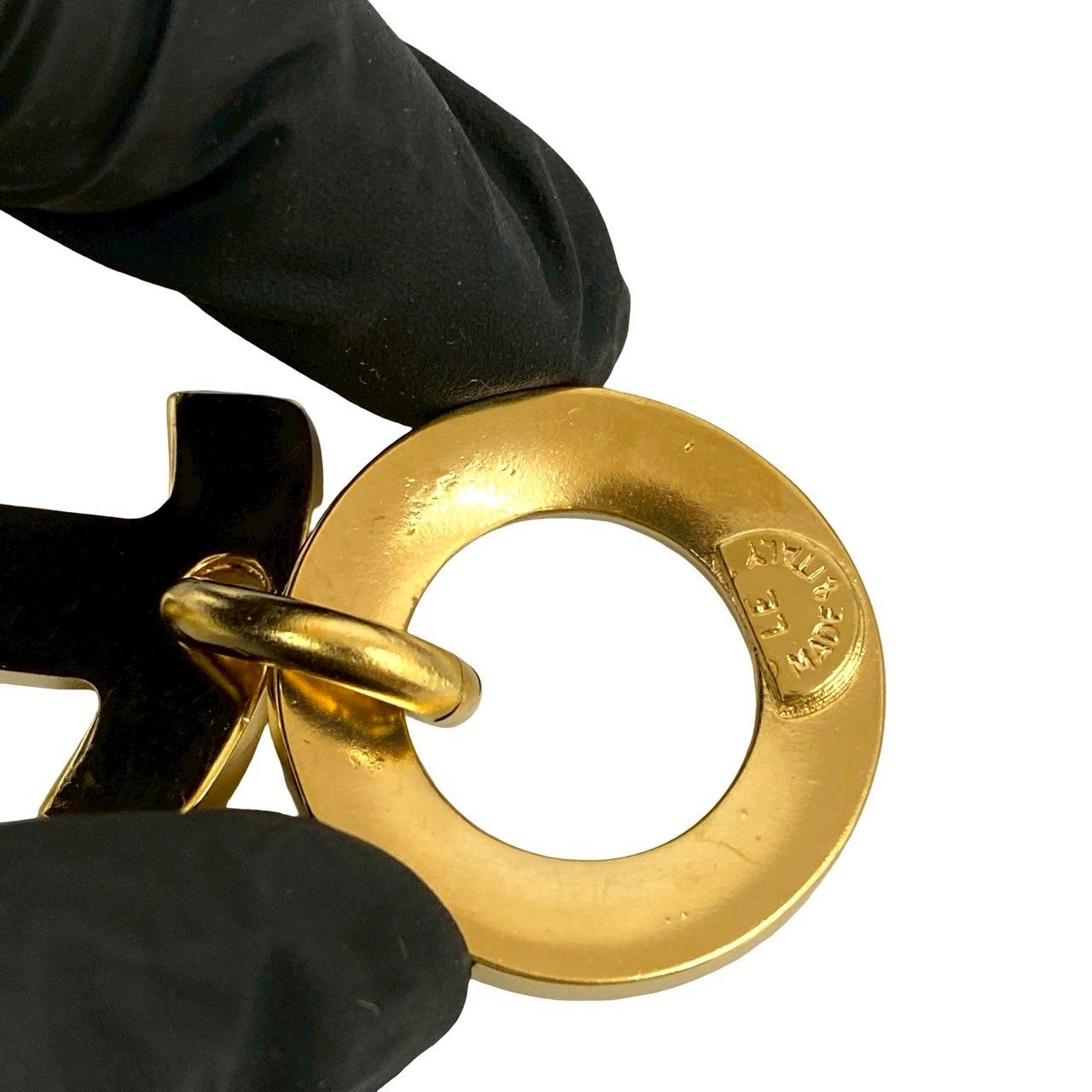 き CELINE セリーヌ ヴィンテージ トグル ブレスレット チェーン バングル アクセサリー レディース ゴールド 43511