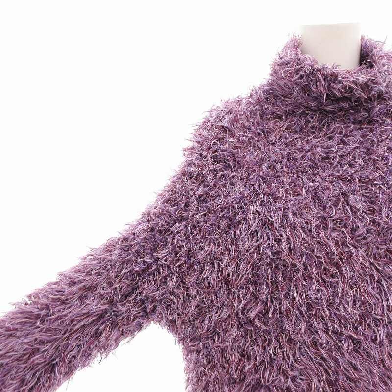 エリザベッタフランキ ELISABETTA FRANCHI 美品 シャギーニット セーター タートルネック 長袖 紫 パープル /AE ■GY41 レディース エリザベッタフランキ ELISABETTA FRANCHI 美品 シャギーニット