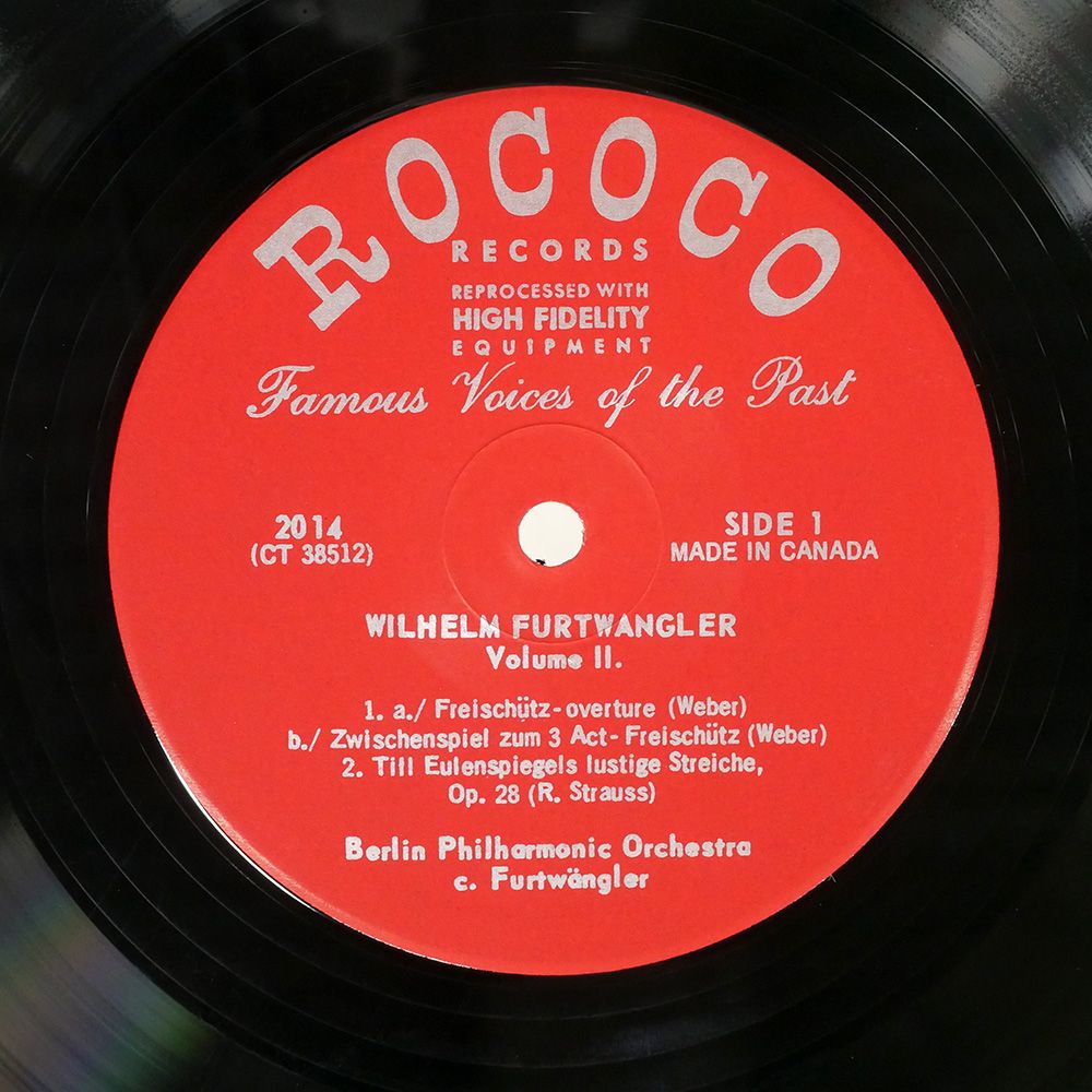 カナダ盤 WILHELM FURTWANGLER/VOLUME 2/ROCOCO 2014 LP - メルカリ