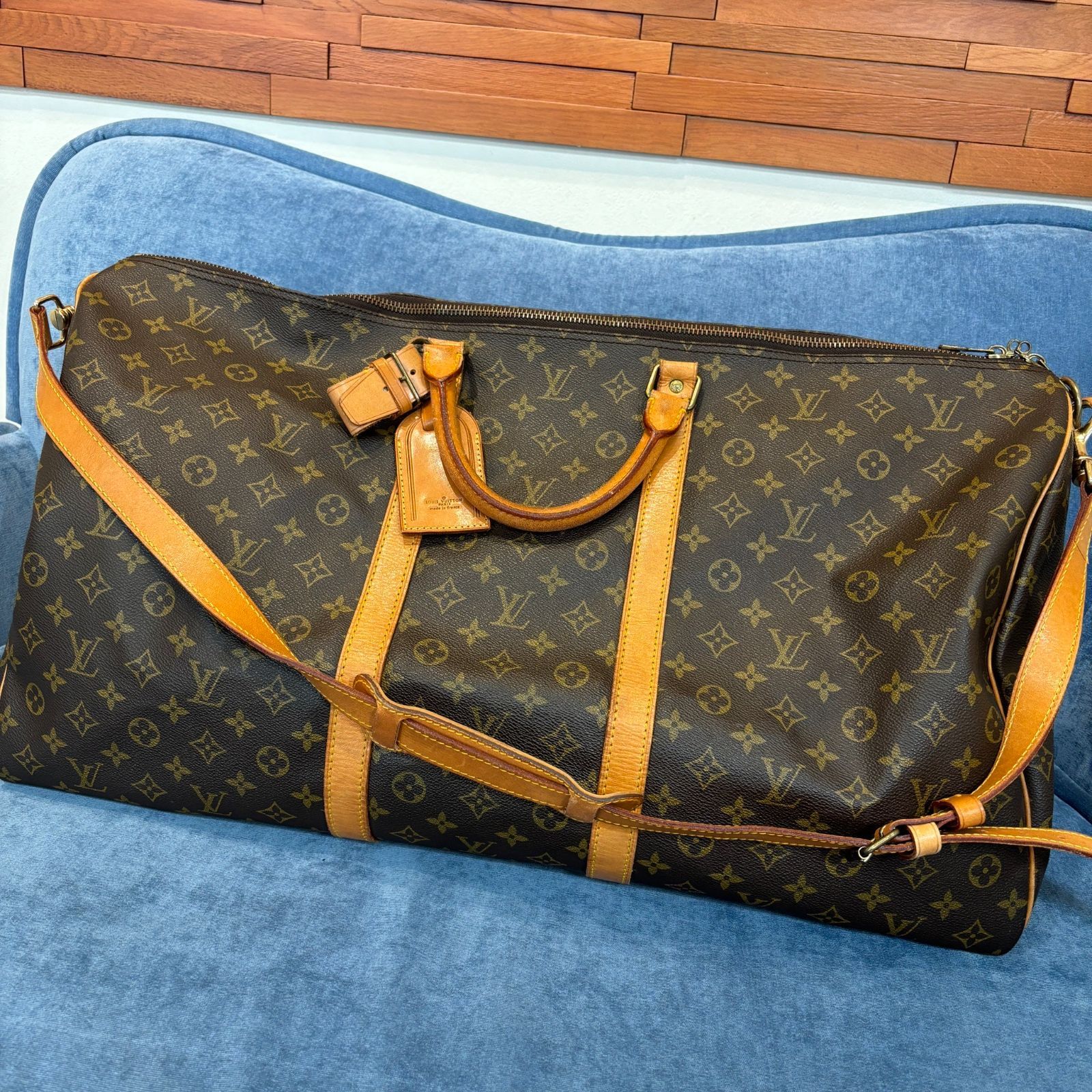 ΩNA3565 LOUIS VUITTON ルイヴィトン キーポルバンドリエール60 M41412 モノグラム ボストンバッグ ショルダーバッグ ブラウン