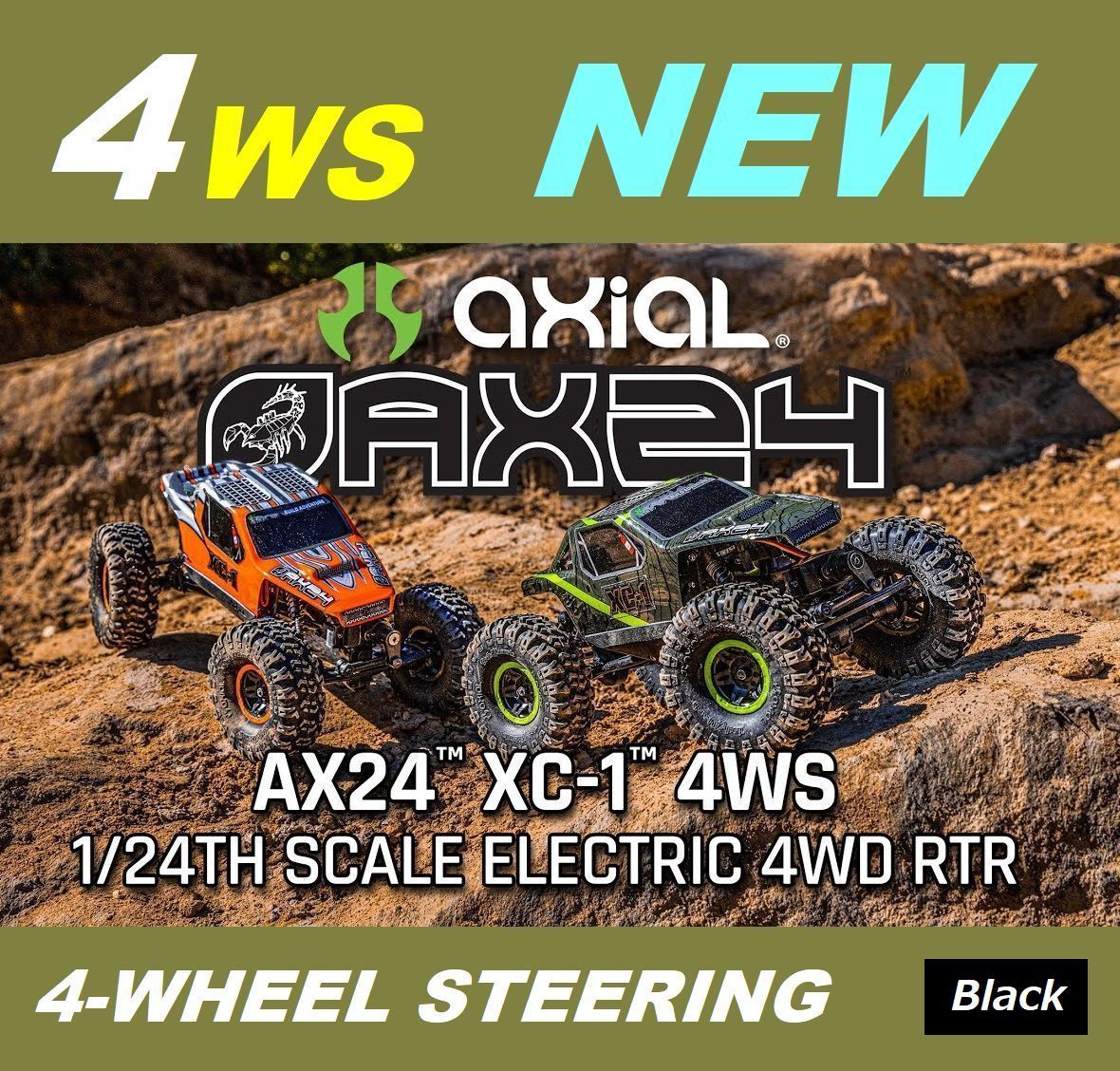 NEW axial AX24 XC-1 4WS CRAWLER 1/24 黒 AXI00003T1 ☆ 4WD