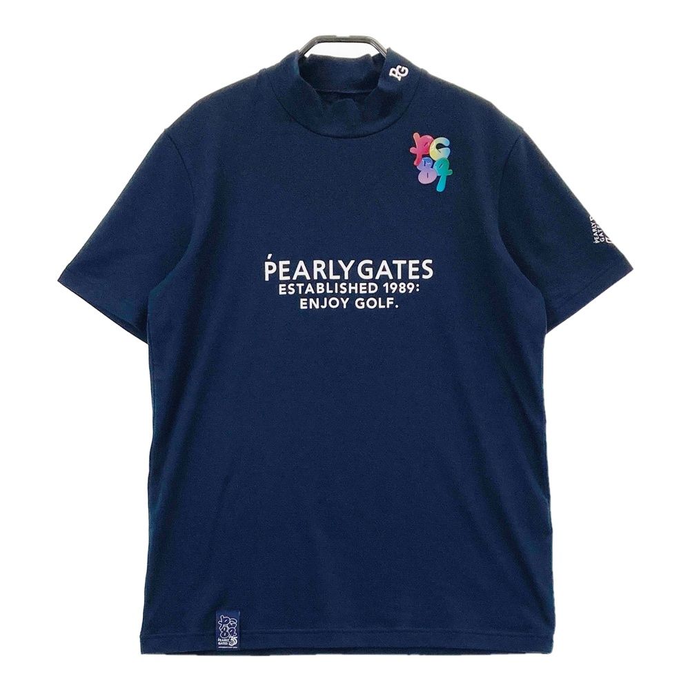 サイズ 4 PEARLY GATES パーリーゲイツ 35周年 2025年モデル ハイネック 半袖Tシャツ ネイビー系 240101444357 ゴルフウェア メンズ ストスト