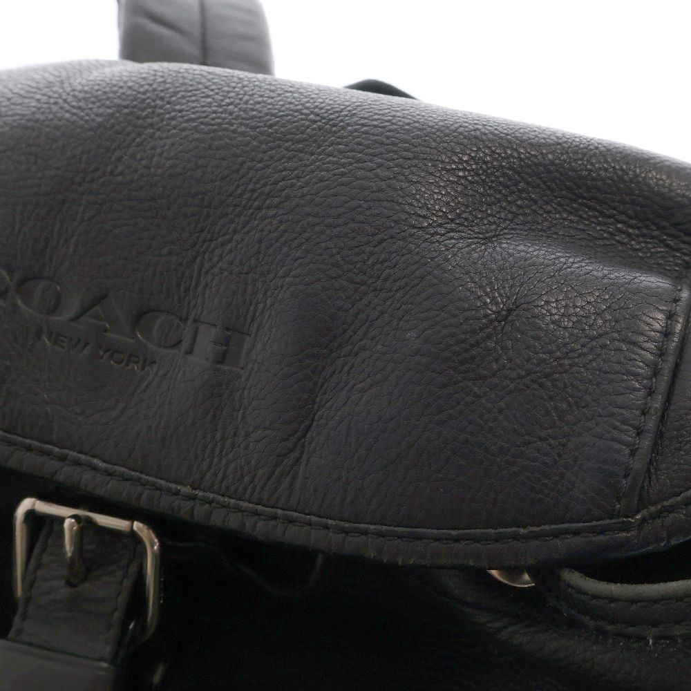 COACH (コーチ) スムースレザー バックパック リュック ブラック
