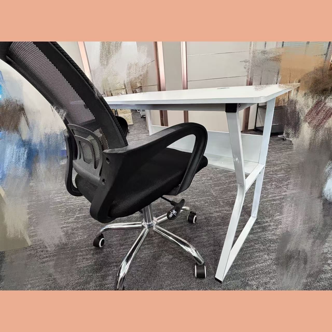 迅速発送-送料無料 デスク - ゲーミングチェア セット パソコンデスク 幅100×奥行60×高さ75cm 収納付き オフィスチェア