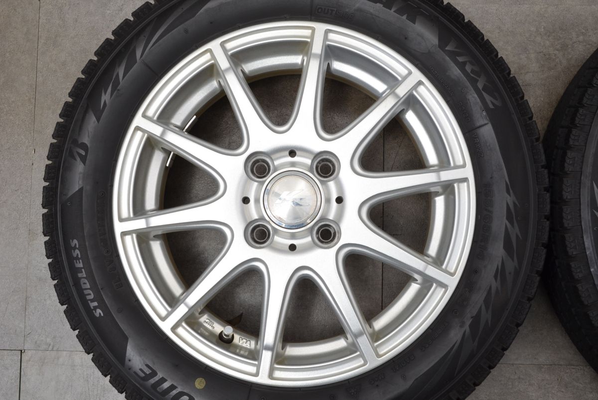 【バリ溝】KRAIT II 14in 4.5J +45 PCD100 ブリヂストン ブリザック VRX2 155/65R14 N-BOX WGN デイズ サクラ ワゴンR タント ムーヴ ミラ