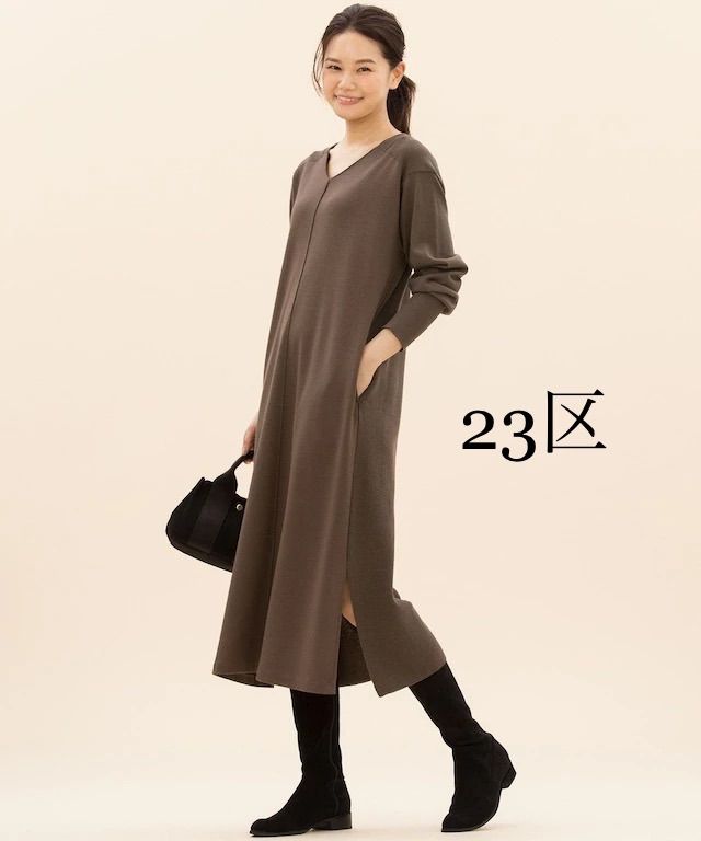 新品未使用 23区 リブコンビスムースVネックニットワンピース 40 23区 リブコンビスムースVネックニットワンピース - メルカリ