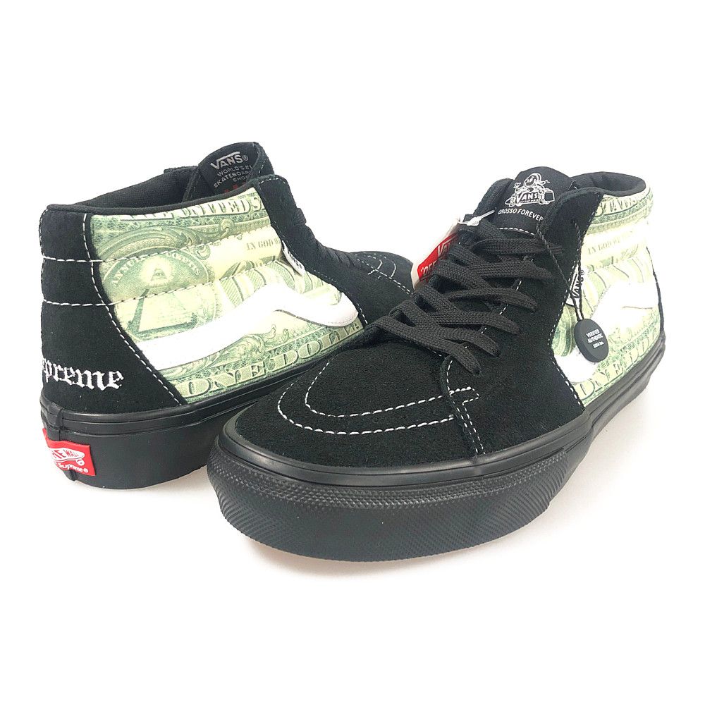 SUPREME シュプリーム × VANS バンズ 23SS VN0A5FCGBMA Skate Grosso M シューズ スニーカー ブラック  US9.5=27.5cm 正規品 / 31382