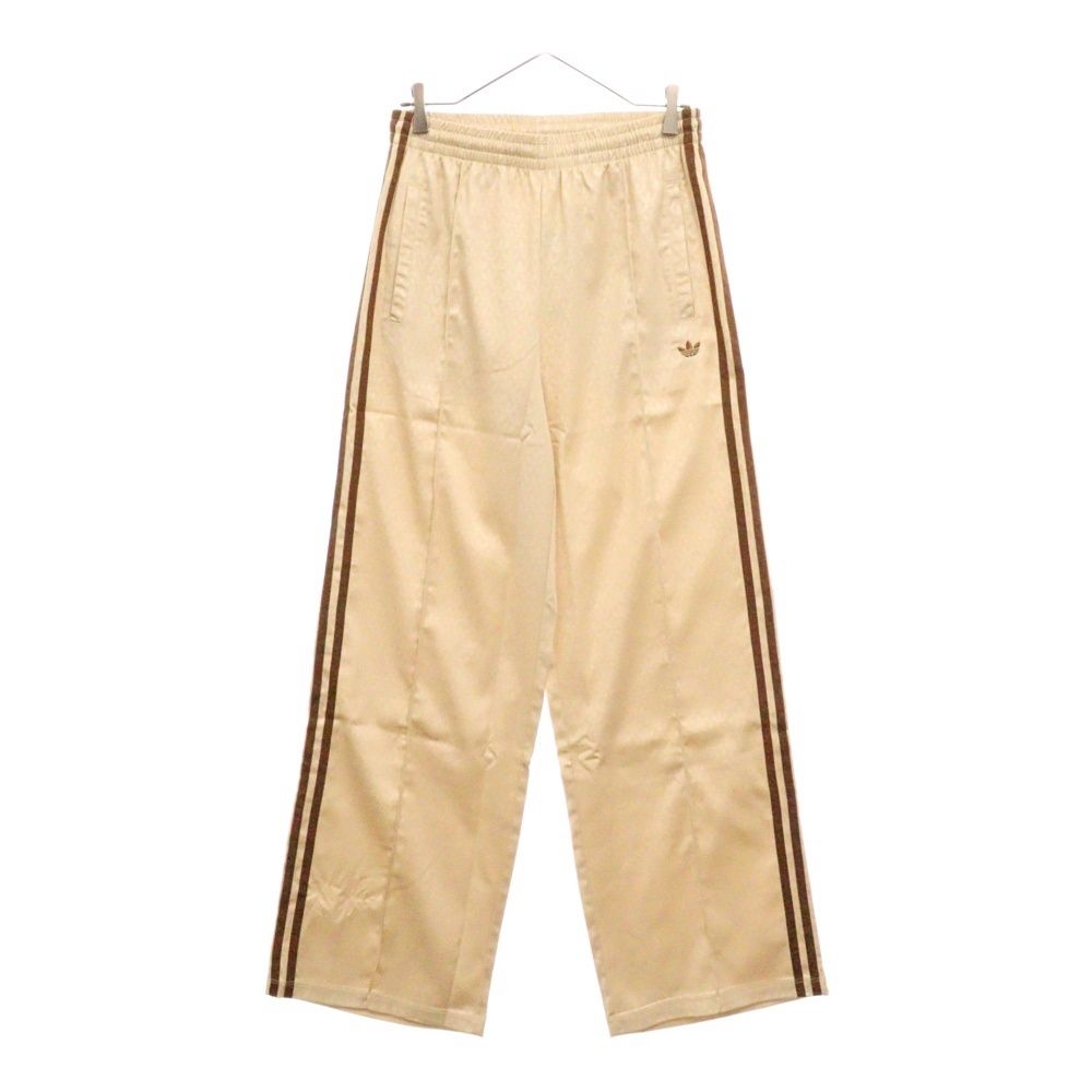 adidas Originals アディダスオリジナルス ファッション モノグラム サテン ファイヤーバード トラックパンツ クリーム|ブラウン IS3854