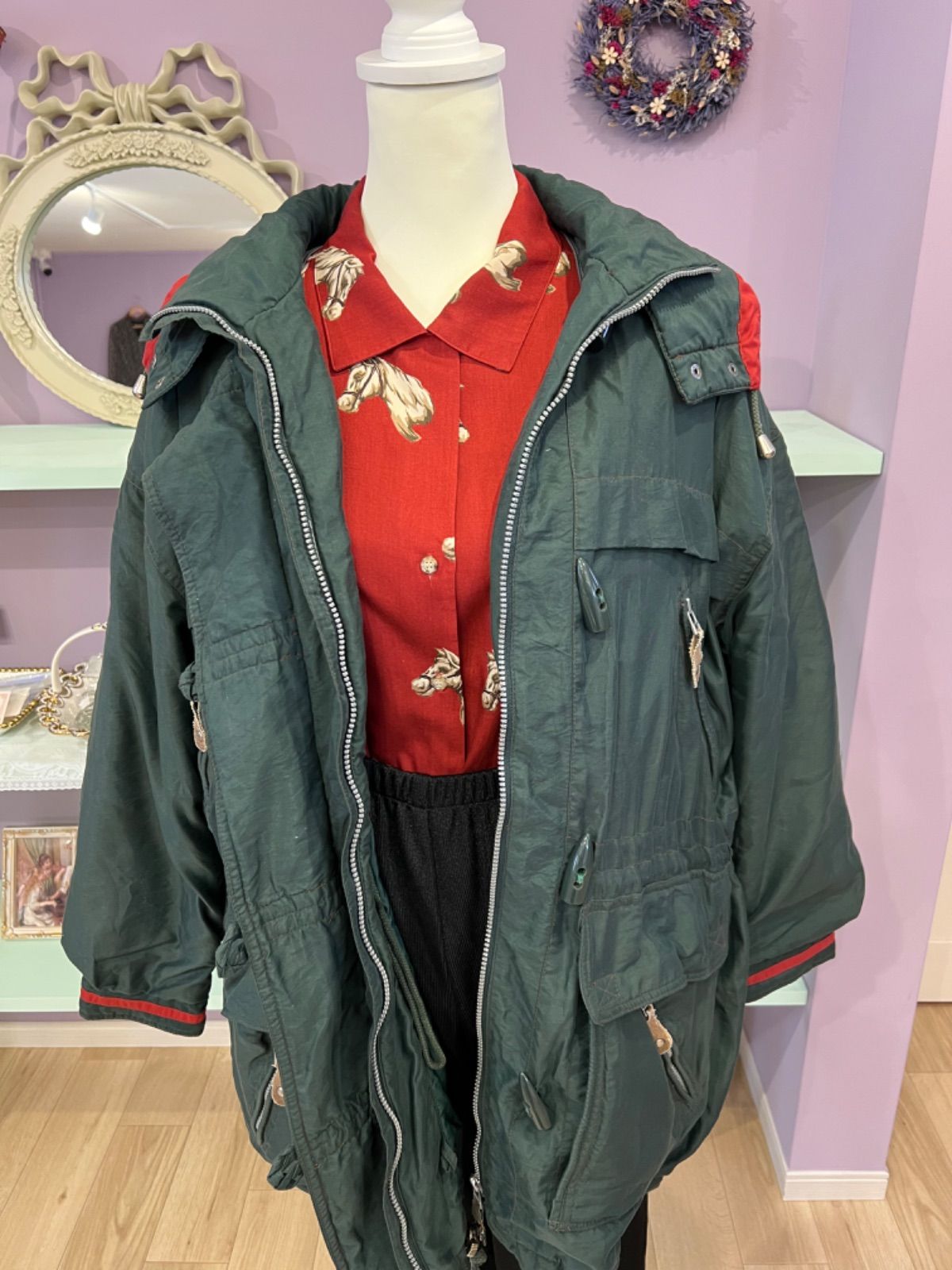 古着 vintage コート カーキ