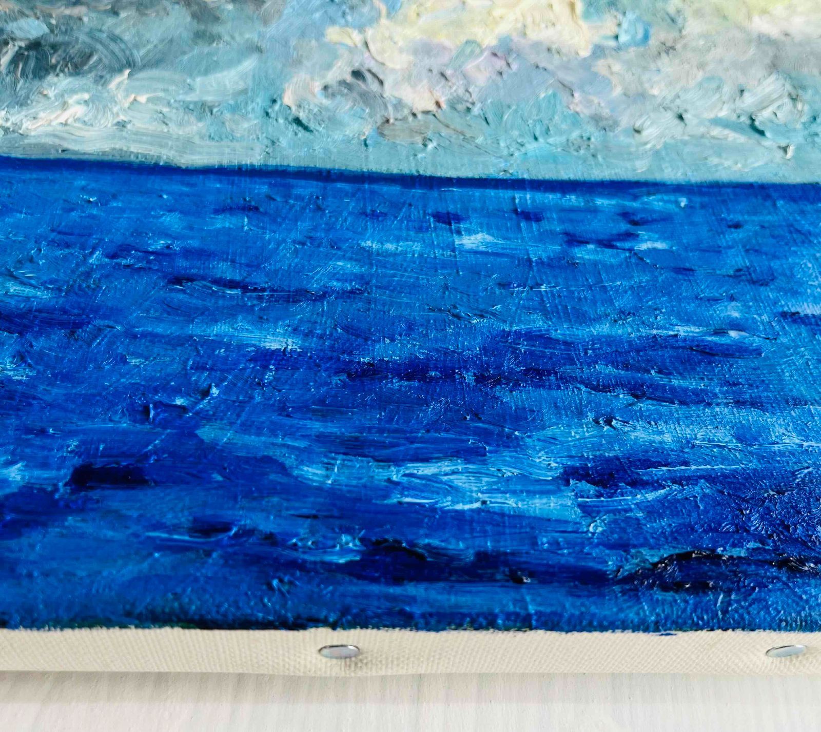 原画「朝の海7」F3・油彩 - メルカリ