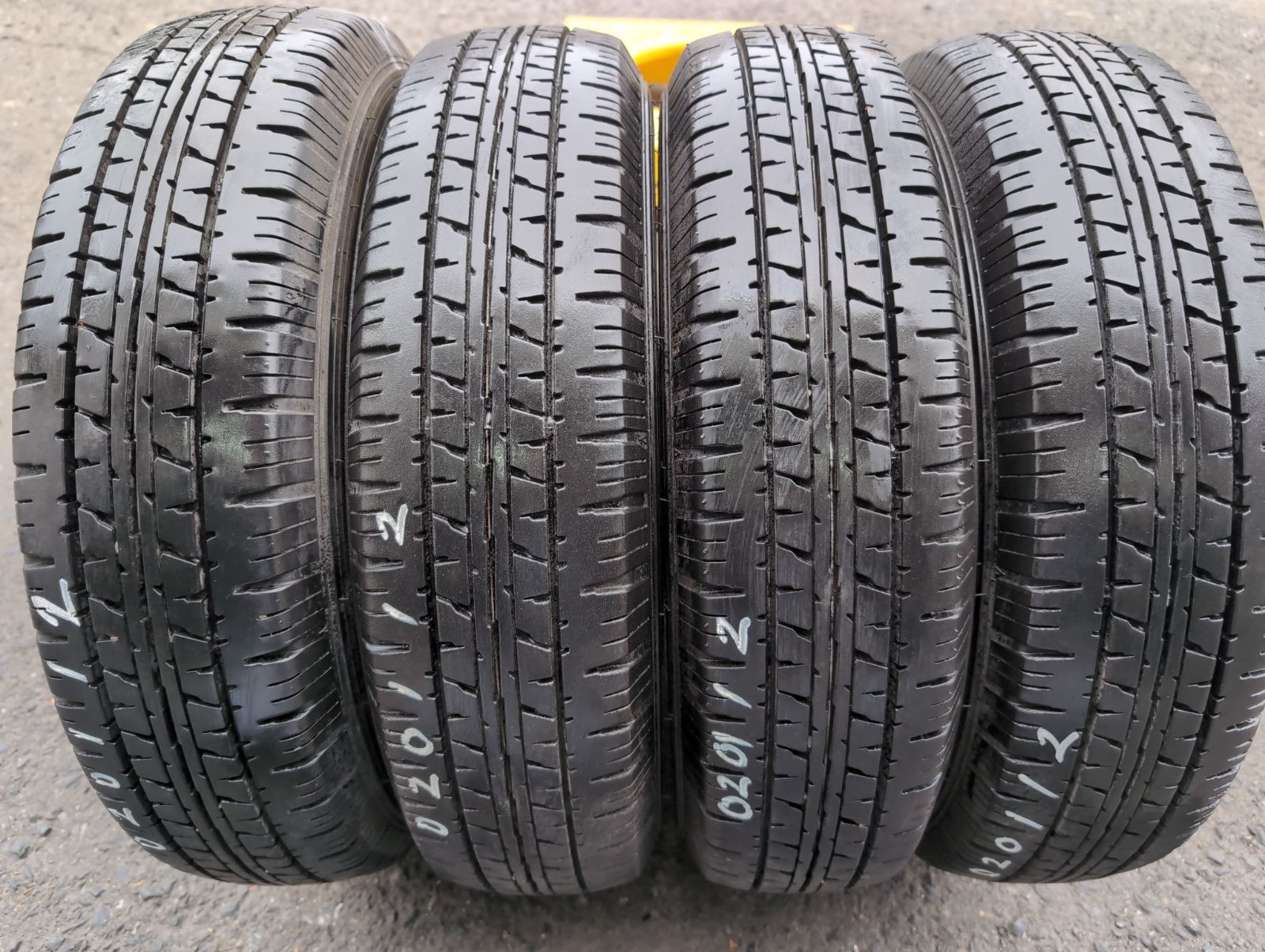 送料無料!! 155/80R14 4本 ダンロップ 20年製 プロボックス サクシード パンクチェック済み