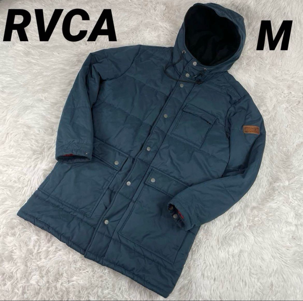 RVCA ルーカ 中綿コート ジャケット フードボア M ネイビー ダウン 