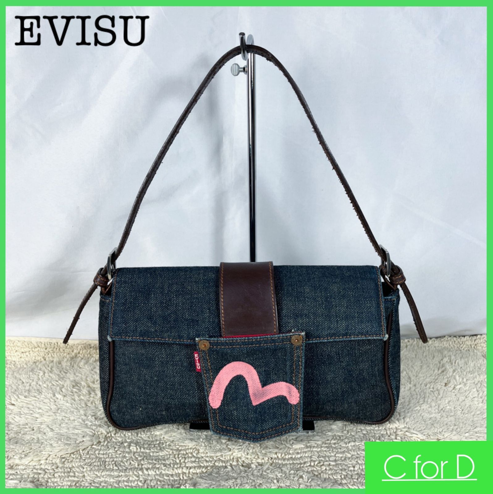 美品 希少 道楽限定 EVISU エヴィス デニムトートバッグ 大容量 エビス バッグ 美品 美品 希少 道楽限定 EVISU エヴィス デニムトート