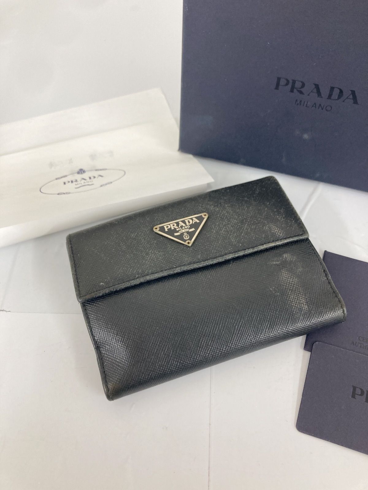 プラダ PRADA サフィアーノレザー 二つ折り 長財布 メンズ PRADA ⁄ 長