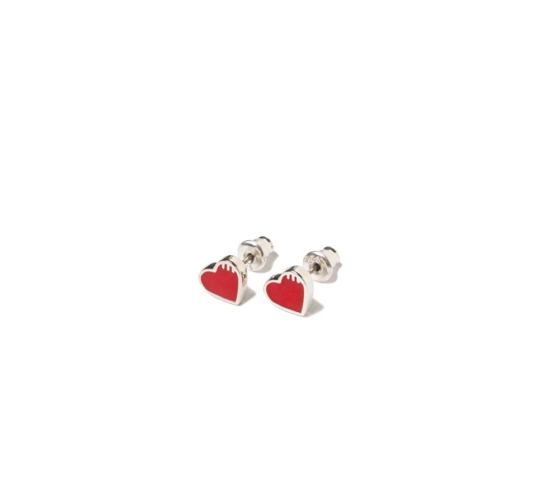 新品 両耳 ヒューマンメイド ピアス HEART SILVER EARRING