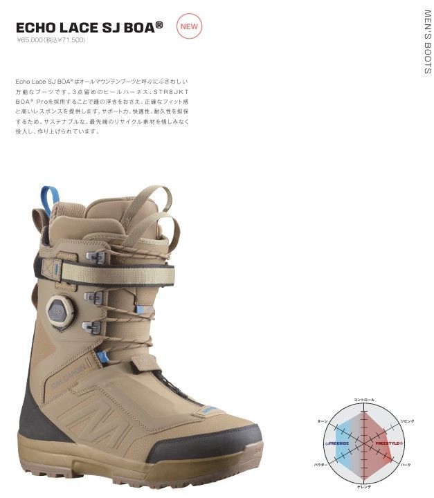 ♥ 25-26 SALOMON BOOTS ECHO LACE SJ BOA DUNE|SURF THE WEB|BLACK 25.5cm 土日祝発送OK 01000