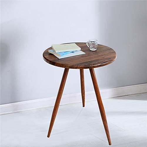 AKOZLIN ダイニングテーブル 直径60cm カフェテーブル 丸テーブル ラウンドテーブル 食卓 サイドテーブル ラウンド 円形60㎝×高さ72cm 赤いクルミ色 北欧風