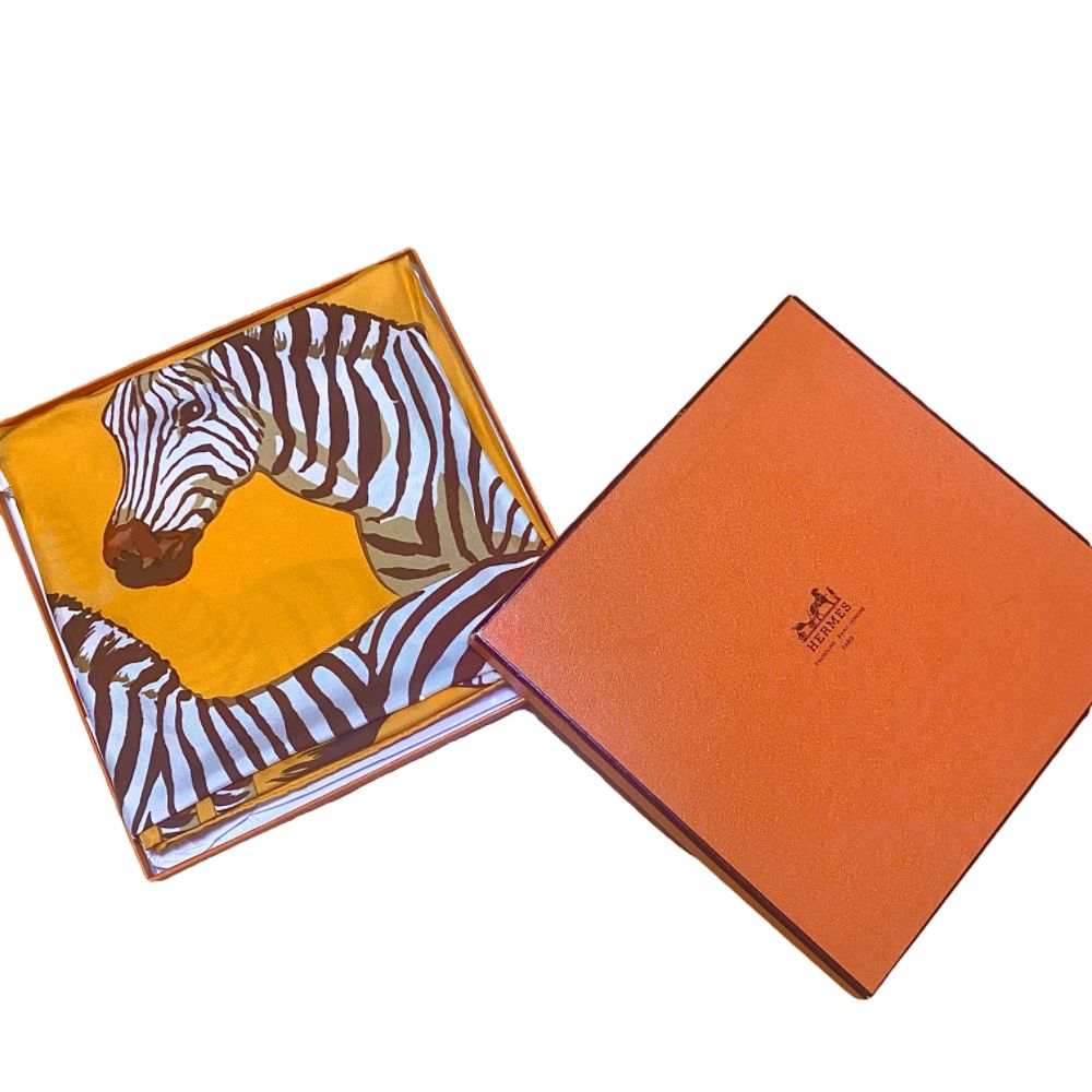 HERMES LE ZEBRES シマウマ エルメス スカーフ シルク カレ90