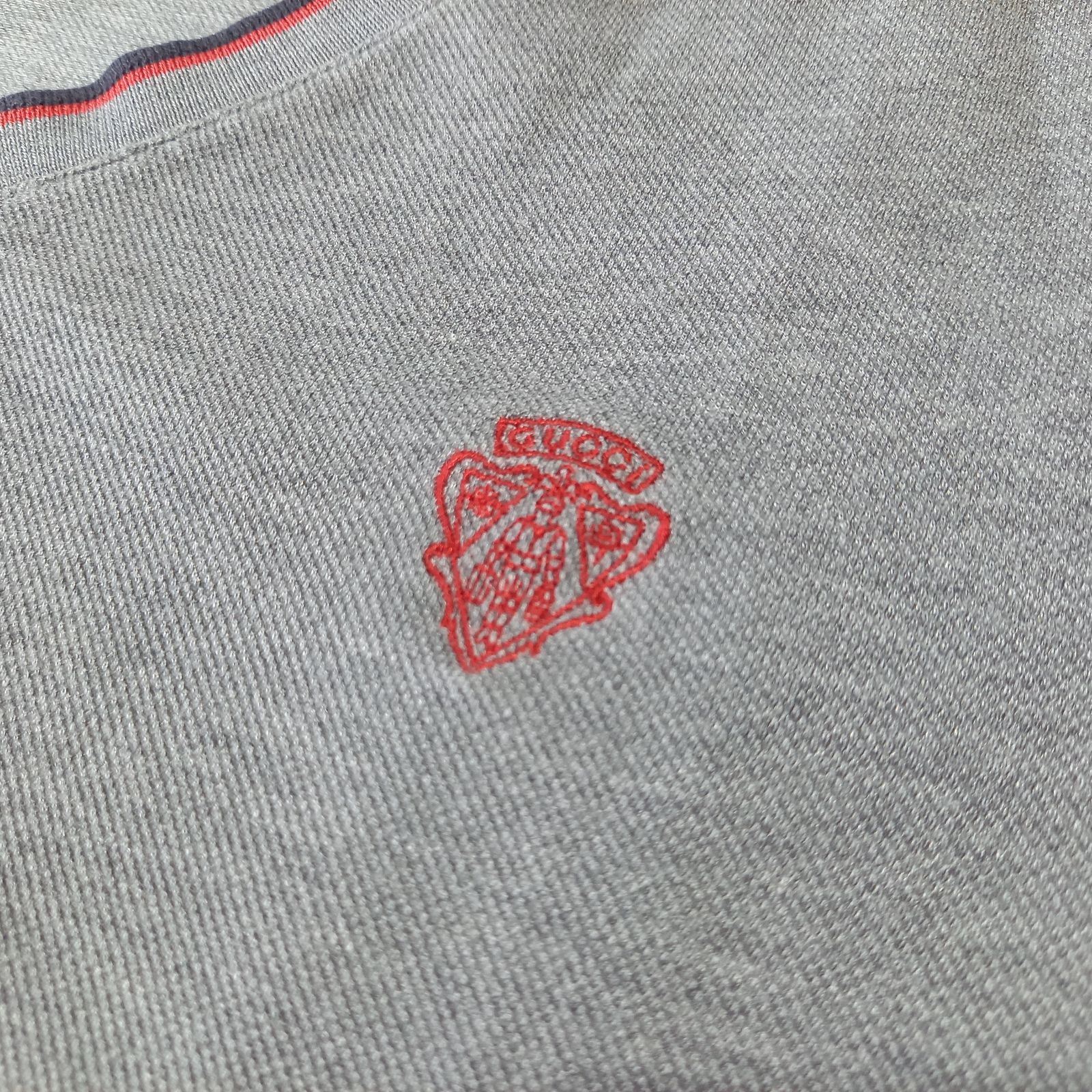 グッチ Vネック 半袖 Tシャツ カットソー グレー Mサイズ GUCCI