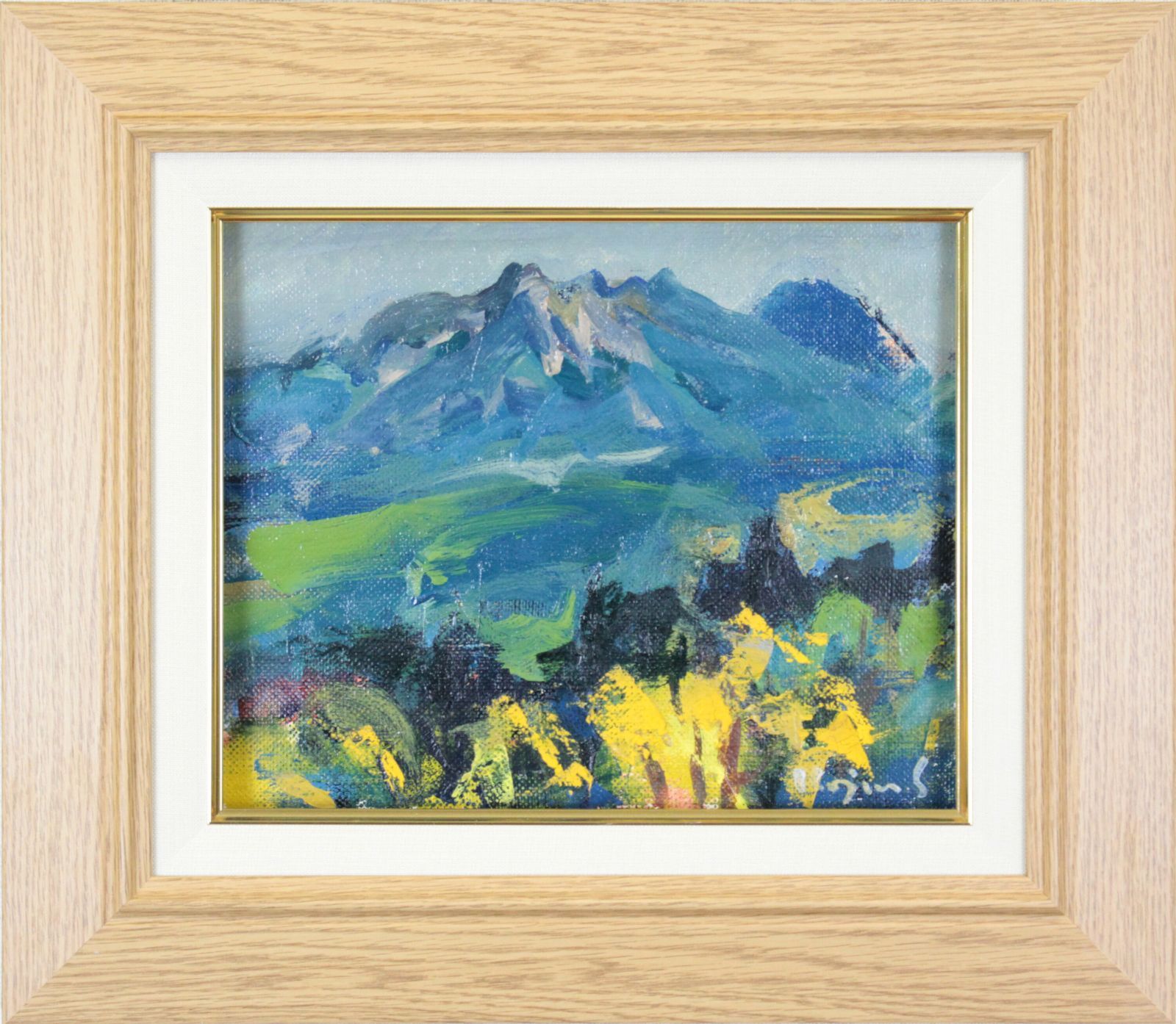 油絵 油彩 油彩画 絵 絵画 【青い丘の道】