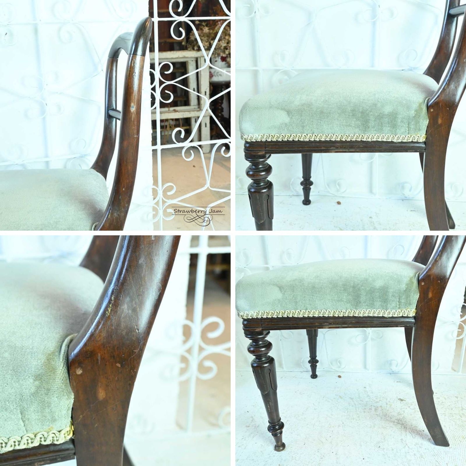 L3705-4-1 英国アンティーク オーク ダイニングチェア ハイバック 椅子