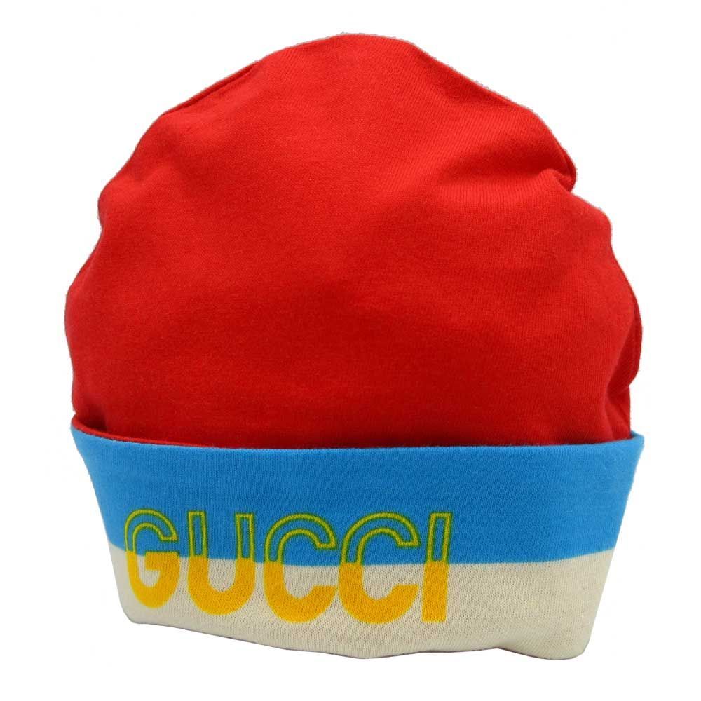 グッチ 帽子 アパレル GUCCI コットン ロゴ ベビーハット ビーニー帽 赤ちゃん 子供用 727887 3K107 6469 Mサイズ