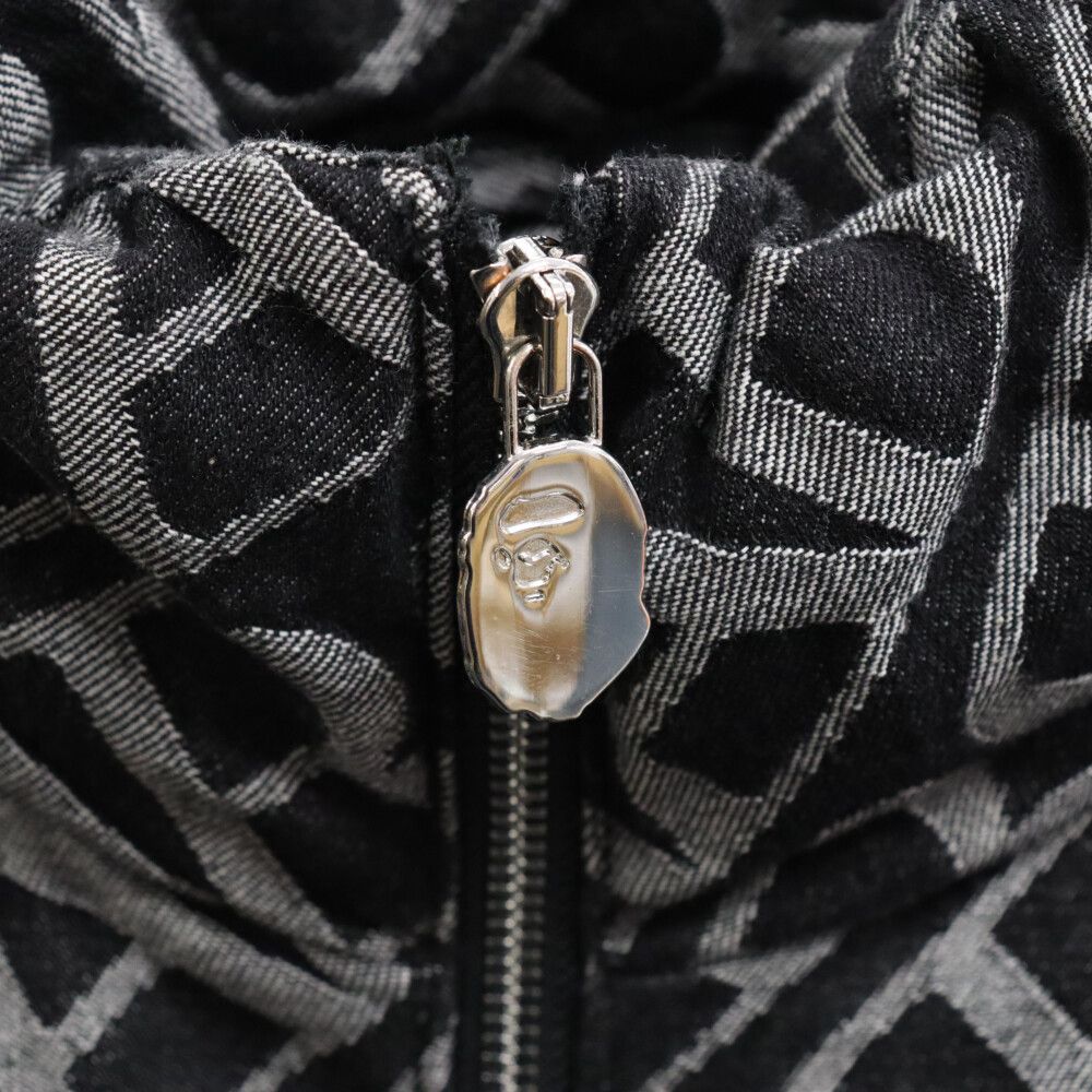 A BATHING APE (アベイシングエイプ) DENIM MONOGRAM PUFFER DOWN