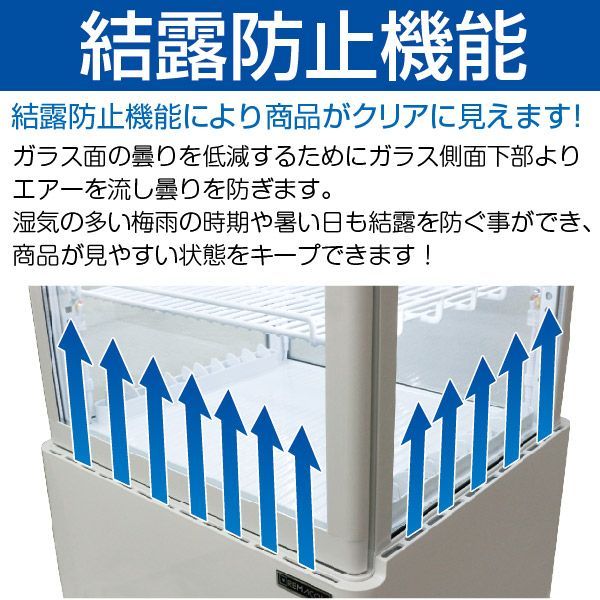 5698【美品】レマコム 冷蔵ショーケース 84L ホワイト R4G-84SLW レマコム 4面ガラス 冷蔵ショーケース 卓上型 84L ホワイト R4G
