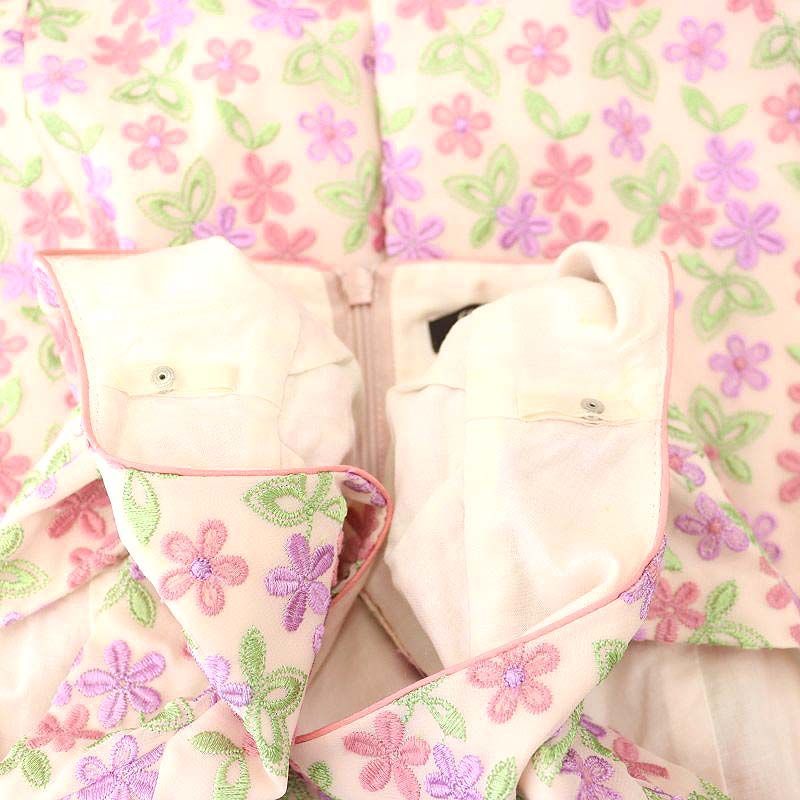 【美品】TOCCA トッカ 総刺繍レースタッチワンピースフレンチスリーブ 日本製 極美品 L~XL トッカ 総刺繍レース 花柄 ワンピース ロング B1466