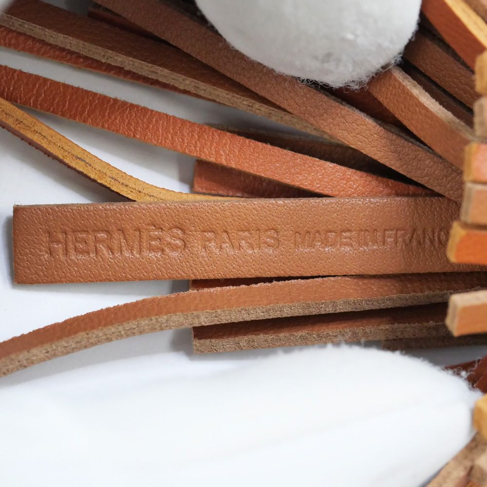 【新品】エルメス シュエット フクロウ W刻印 バッグチャーム レザー 革小物 HERMES エルメス シュエット ヴェールユッカ ナタ バッグ