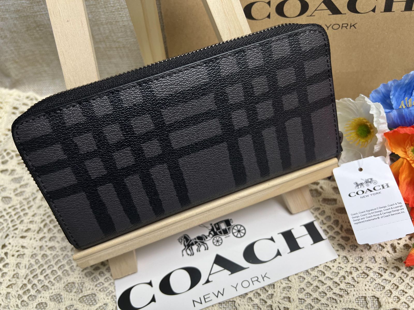 COACH 財布 コーチ 長財布 アコーディオン ラウンドファスナー