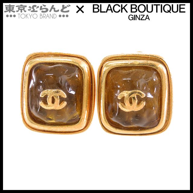 シャネル CHANEL ココマーク イヤリング 99A ゴールドxブラウン メタル グリポア GP レディース ヴィンテージ 101799585