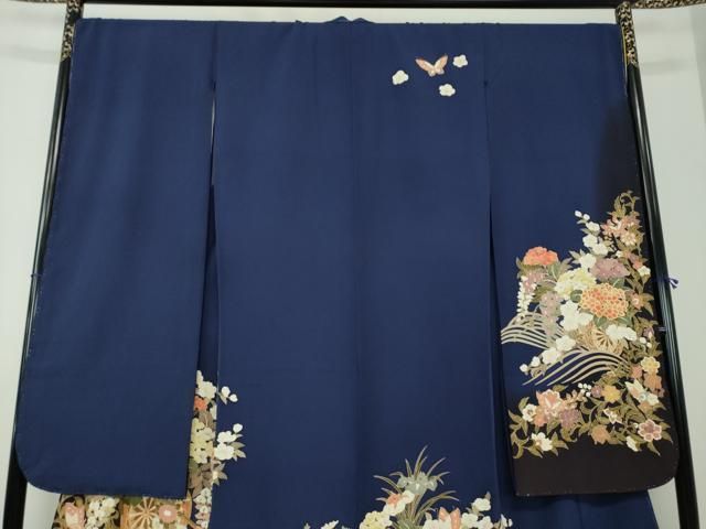 平和屋着物○豪華振袖 流水舞蝶花車文 暈し染め 金彩 正絹