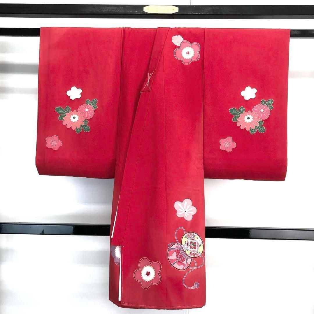 子供着物 襦袢付 女の子 一つ身 お宮参り 手毬柄 三歳 七五三 X-1007 子供着物 襦袢付 女の子 一つ身 お宮参り 手毬柄 三歳 七五三 X-1007