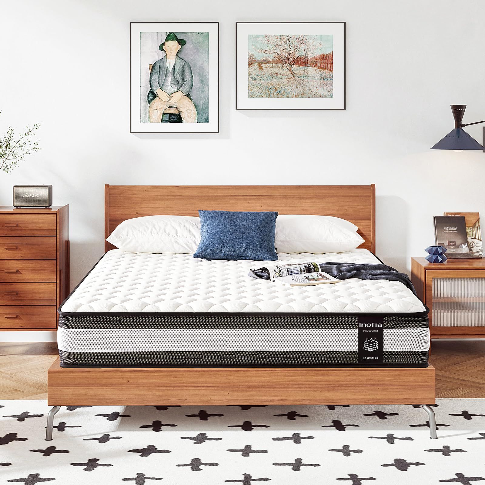 マットレス クイーン 極厚24cm 硬め高反発 コイルマットレス エッジ