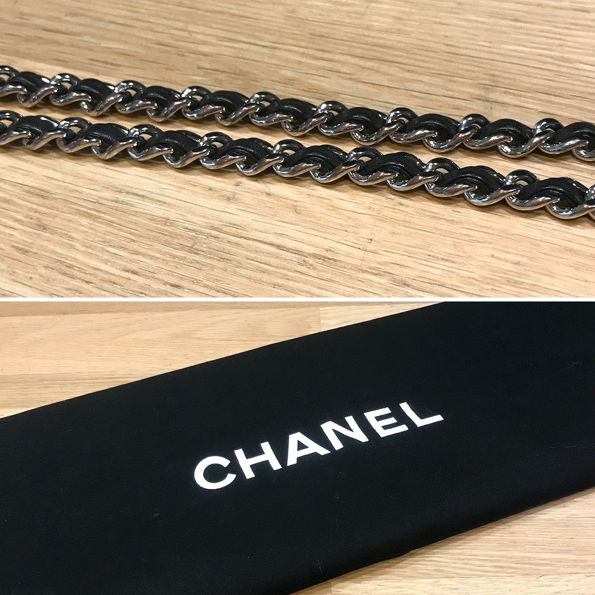 超美品】シャネル シェブロン ドローストリング 巾着チェーン 