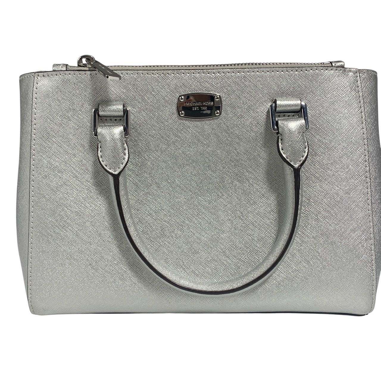 ♪2904 マイケルコース MICHAEL KORS シルバー 2WAY BAG EST 1981 中古 