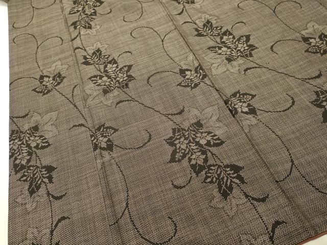 平和屋着物○本場大島紬 7マルキ 古代染色純泥染 草葉文 平政夫作