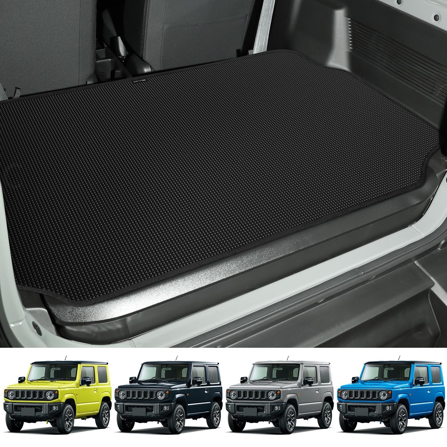 ブラック KYG ラゲッジマット 新型ジムニー[JB64W]/ジムニーシエラ[JB74W]用 ずれにくい 両面滑り止め仕様 防キズ 防水 防汚 ブラック