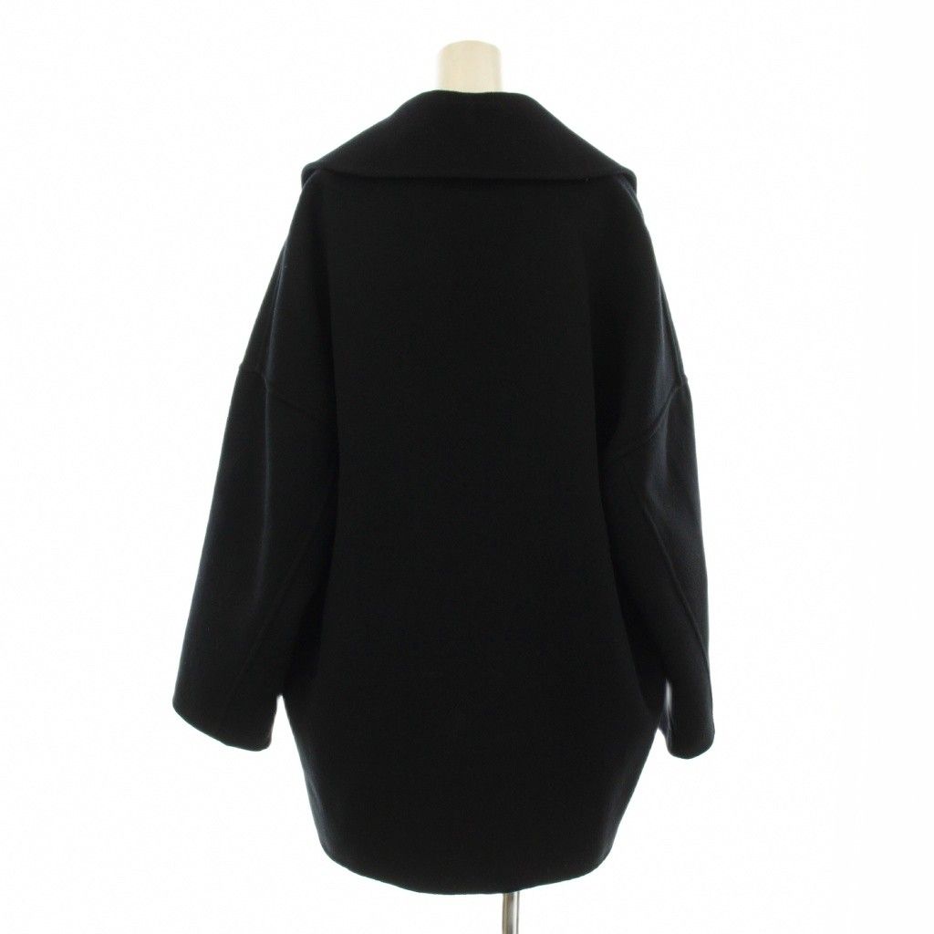 エブール ebure super120 ダブルビーバーオーバーコート チェスターコート ショート丈 ウール 38 黒 ブラック 3010200103 KU SIROKUMA-CORPORATION_COM