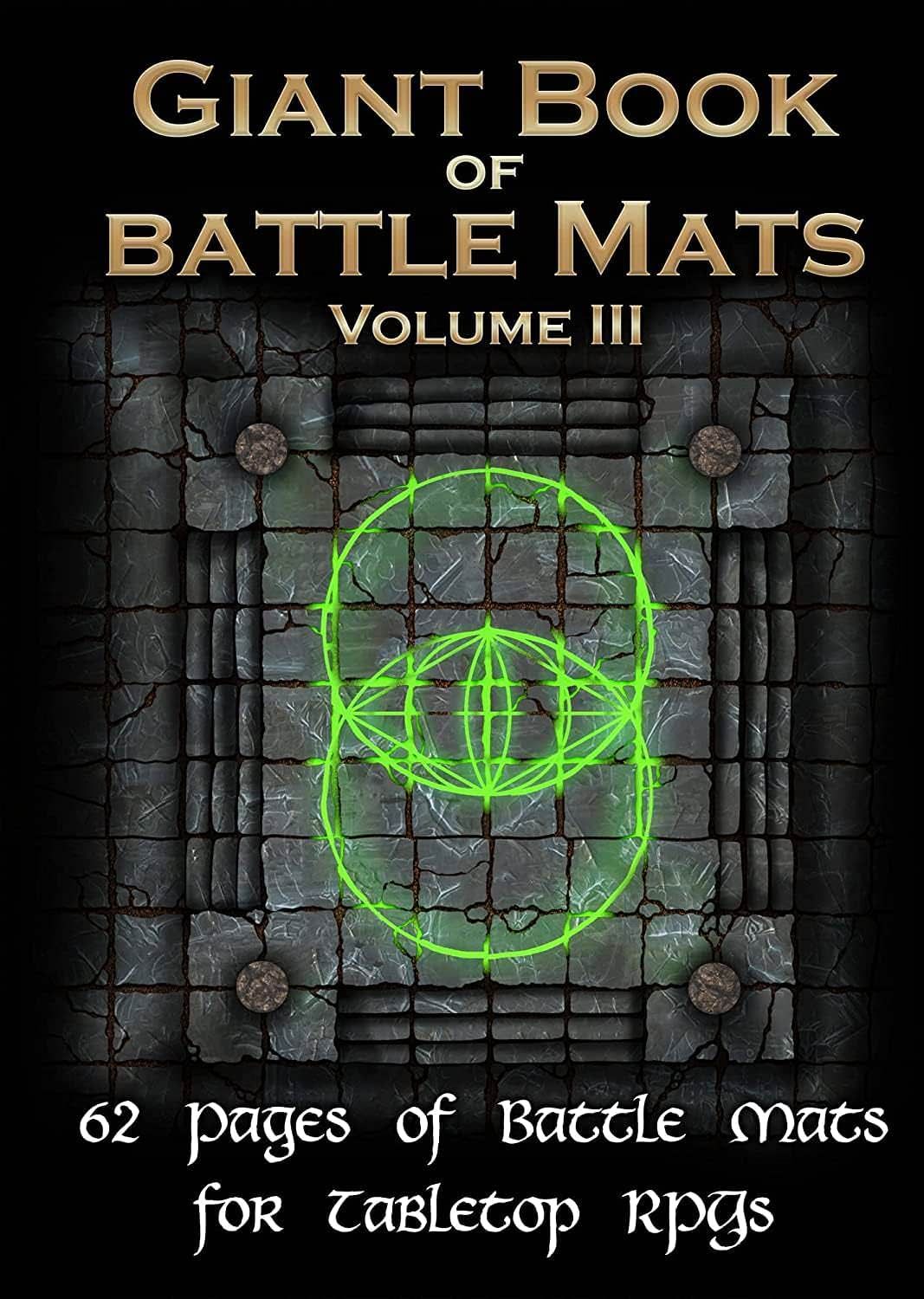 テーブルトップRPG Giant Book of Battle Mats Volume 3 Loke BattleMats社製 高品質拭き取り 62枚マップ収録 360度回転背表紙 英語版 日本語説明書なし