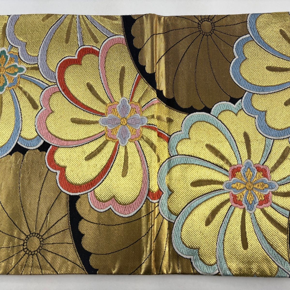 袋帯 秀品 花 刺繍 金糸 金色 六通 正絹 【中古】 - メルカリ
