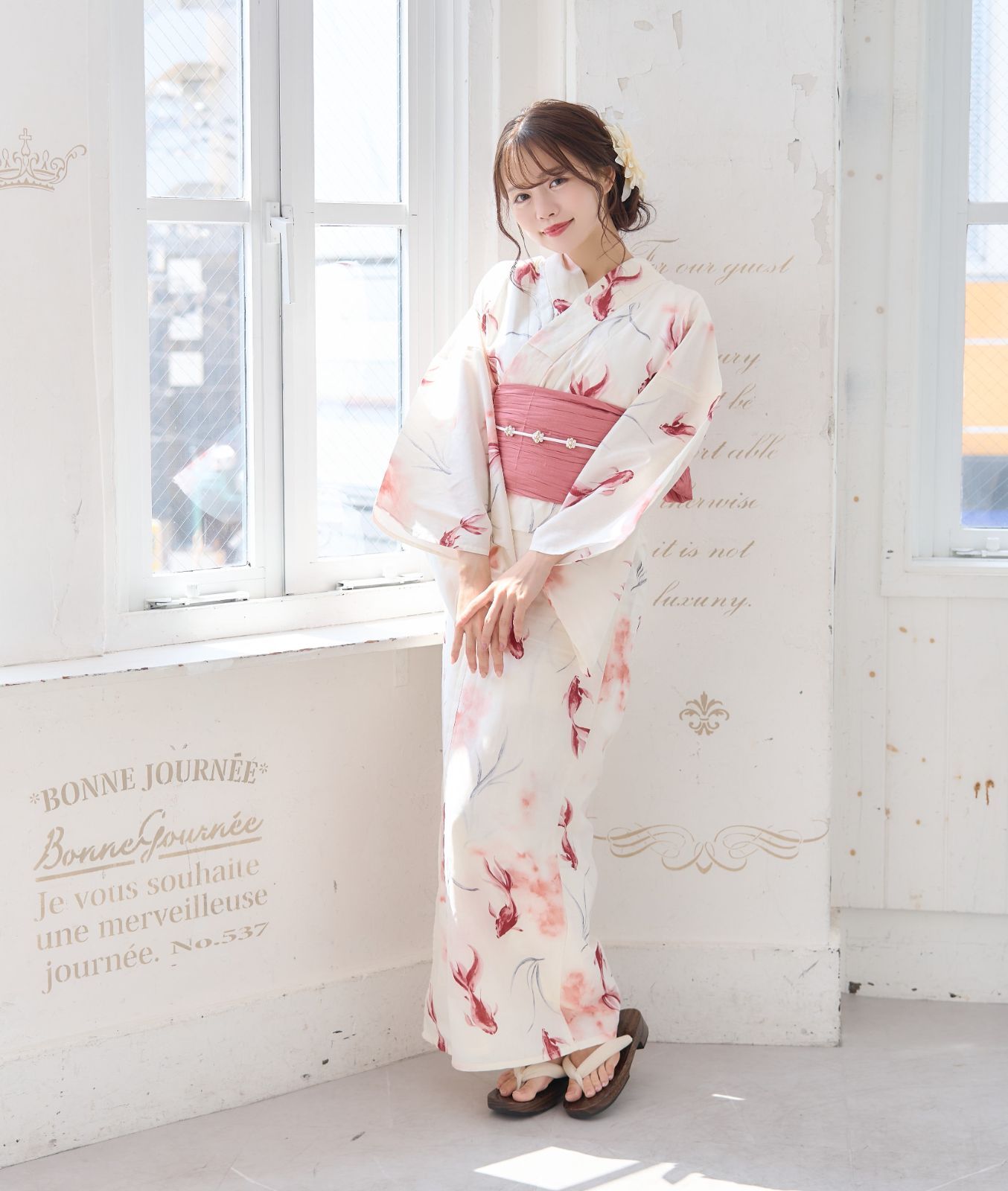 新品 4点 浴衣 セット 浴衣セット ゆかた レディース 金魚 ブルー 青 K7