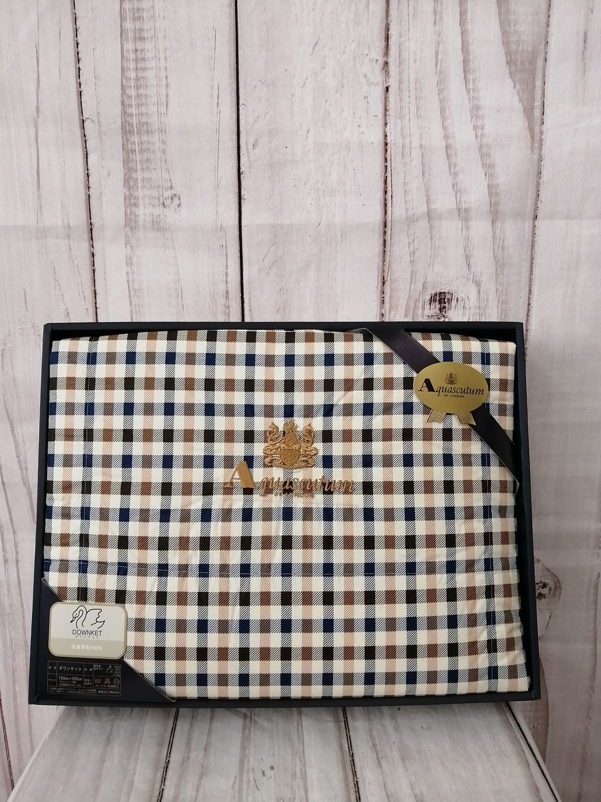 アクアスキュータム 水鳥羽毛100％ダウンケット H】水鳥羽毛