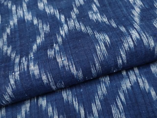 平和屋着物■極上　紬　菱繋ぎ　紺青色　反端付き　逸品　未使用　CYAA3135s5 平和屋着物□極上 紬 菱繋ぎ 紺青色 反端付き 逸品 未使用 CYAA3135s5