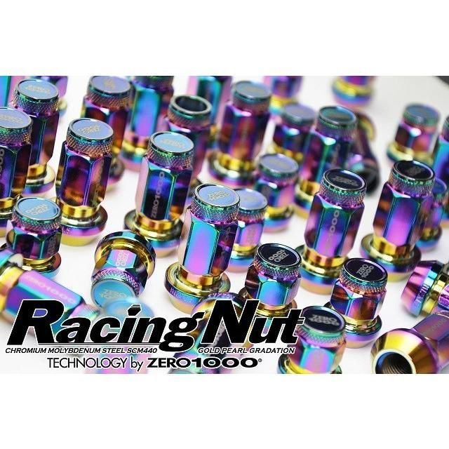 ZERO-1000 零1000 レーシングナット 袋タイプ 45mm 4穴車用16本セット M12×P1.25 707-B004C