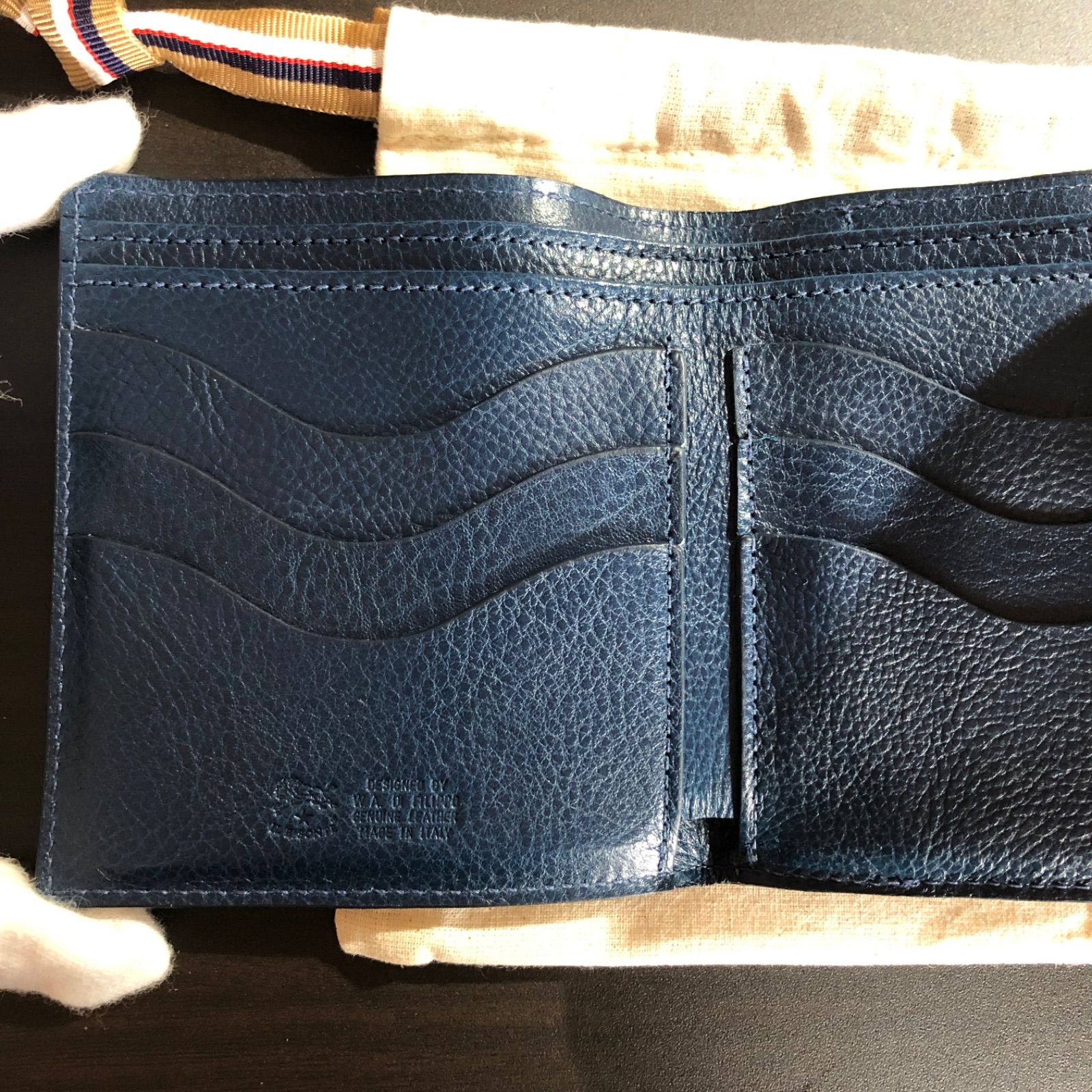 新品未使用】イルビゾンテ 二つ折り 財布 青 ブルー ネイビー
