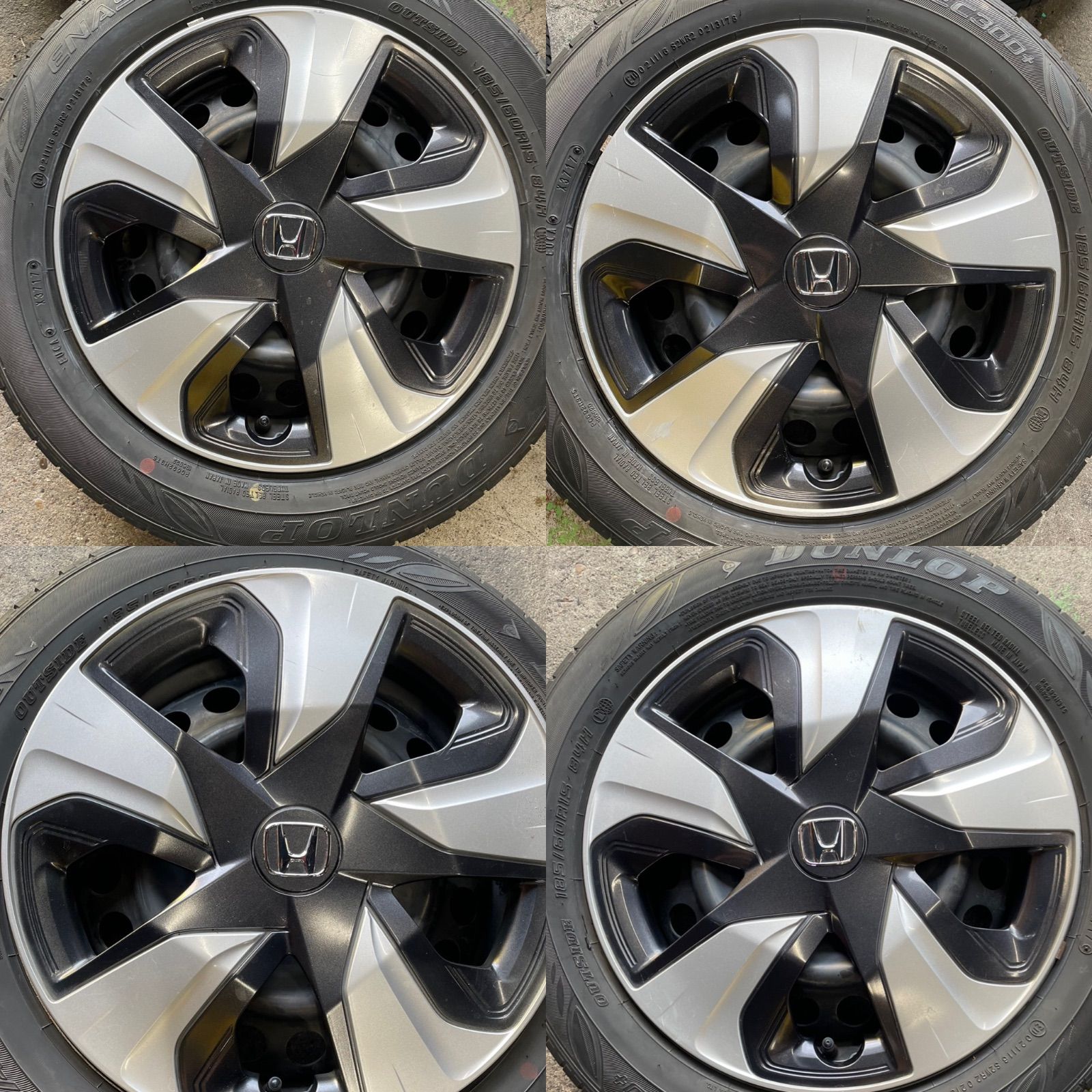 値下げ！中古 ホンダ フィット純正 スチール カバー付 15×6.0j 4